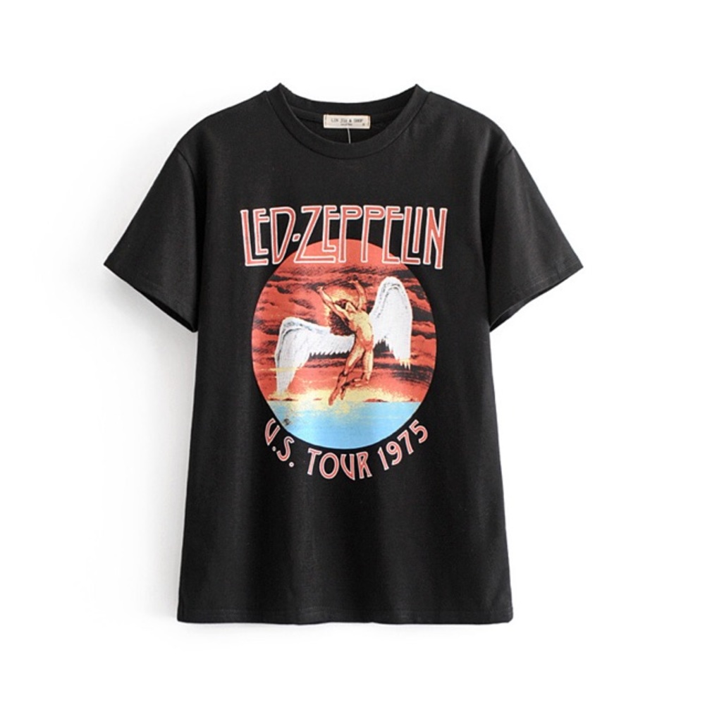 SOLD OUT Vintage Led Zeppelin Black Short Sleeve T-Shirt - Picture 2 of 5